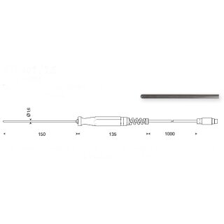 GTF401-D1.6M, Pt100- Mantelelement- Tauchfühler...