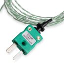 Thermoelement Typ K, 2m PTFE- Leitung, offene Messstelle, Stecker,  -75 bis +250&deg;C