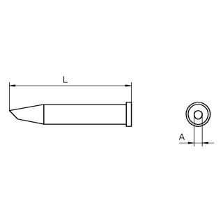 Weller Lötspitze Serie XT, Rundform, XT BB/ 2,4mm,...