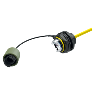 FIBERFOX EBC25, 2-Kanal Einbaubuchse mit fixem Patchkabel, Singlemode